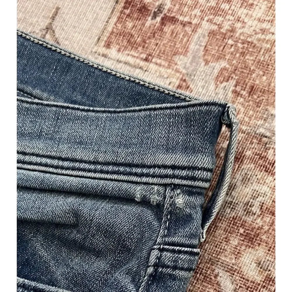 Mother The Weekender Fray Graffiti Girl Flare Jeans Distressed Stretch Size 30 - Picture 3 of 12